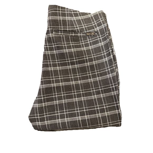 Calvin Klein-Womens Pants-Dark Gray Plaid Pull On Trouser-Preppy-Size 2 - Picture 14 of 15